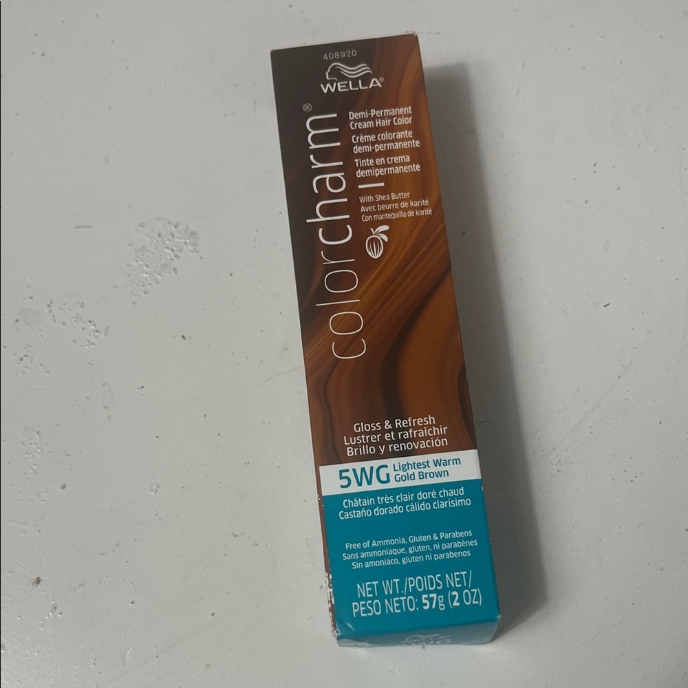 Wella Color Charm Demi Permanent Cream Hair Color 5WG Lightest Warm Gold Brown